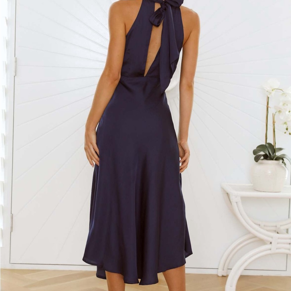 Size XS Hello Molly maxi Satin dress Navy